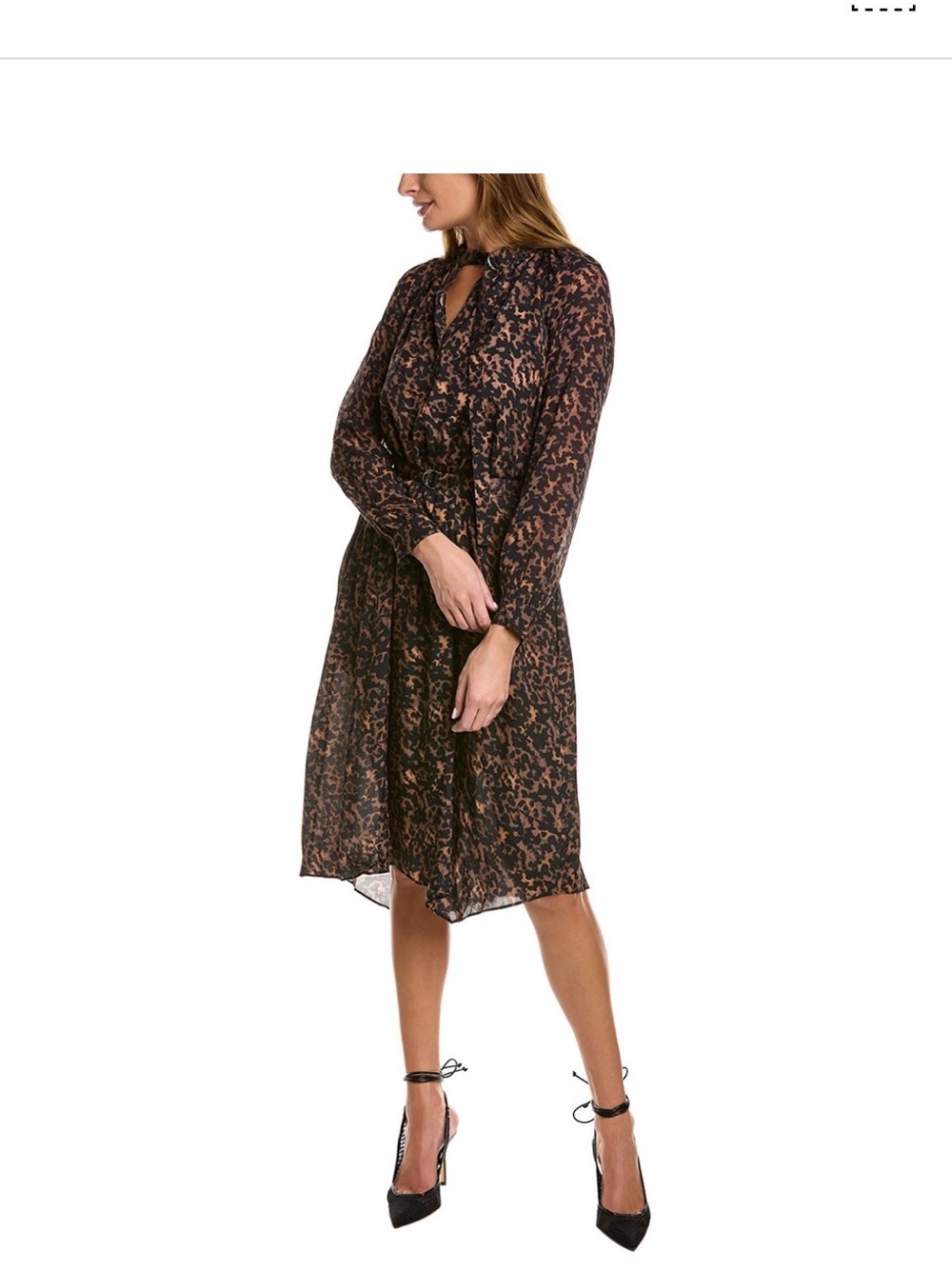 ALLSAINTS Nina Torto Dress tortoiseshell print silver-tone D-ring